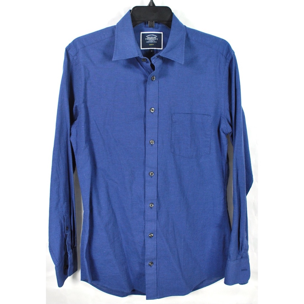 Charles Tyrwhitt Dark Blue Casual Shirt M Slim
